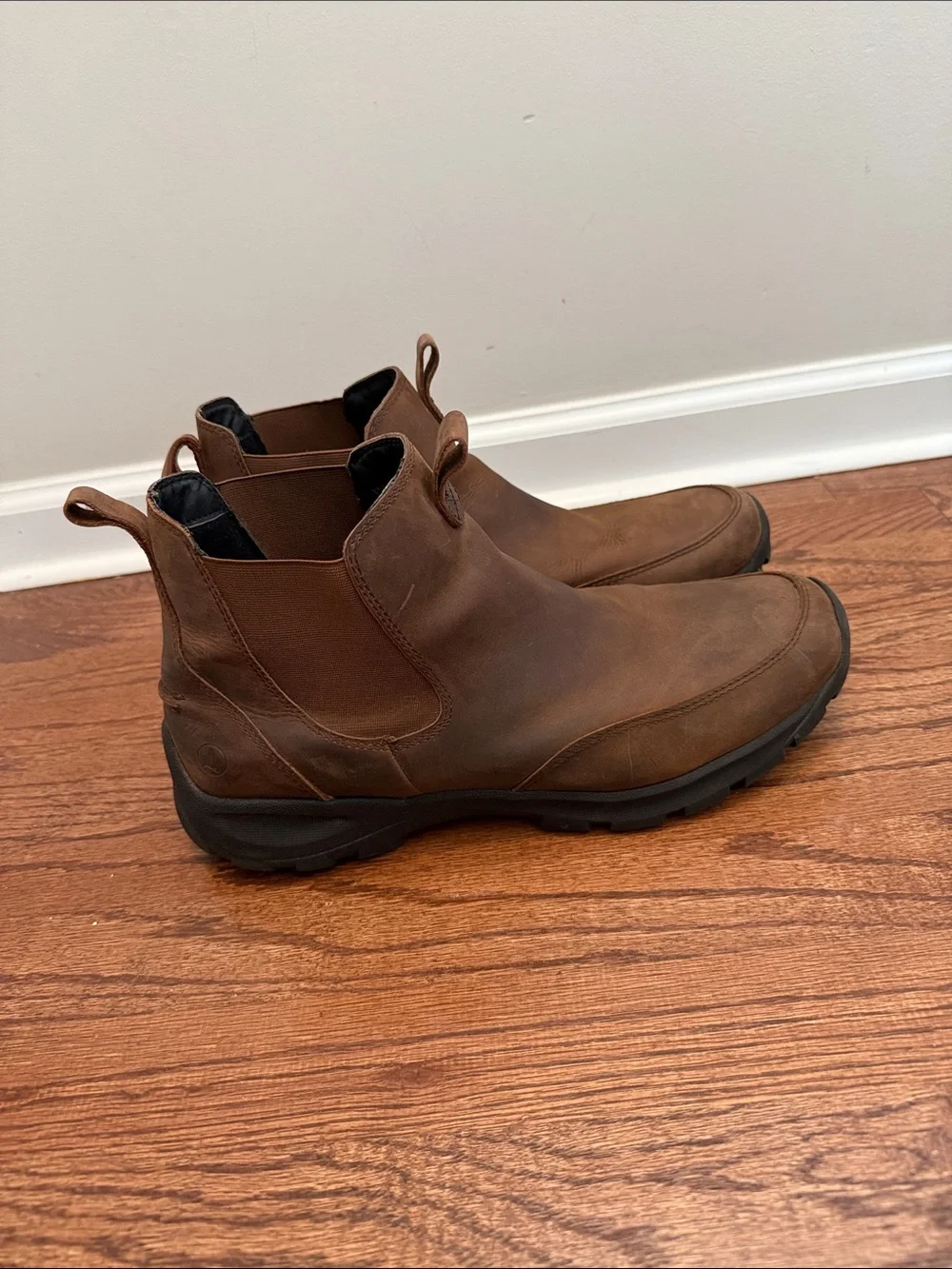Lands' End Men's Brown Leather Slip On Boots